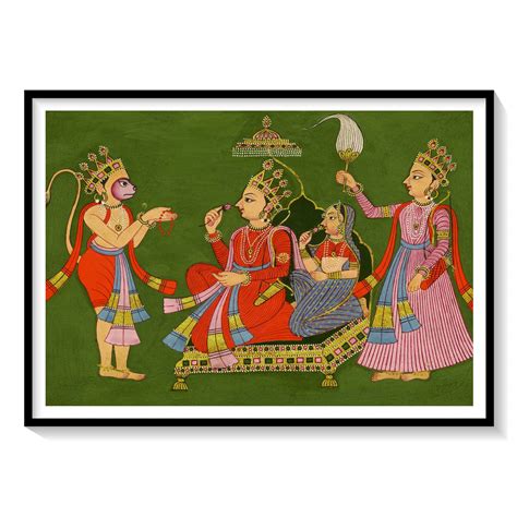 Painting Ramayana Rama and Sita: Buy Classical Indian Miniature ...