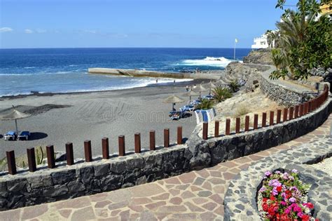 Tourists Volcanic Sand Playa De Ajabo Beach Stock Photos Free