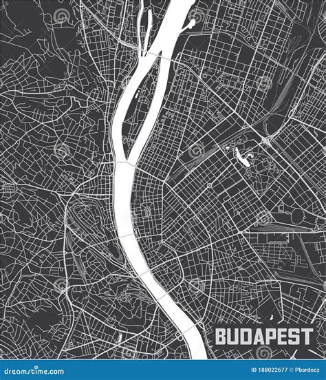 Minimalistic Budapest City Map Poster Design Stock Vector