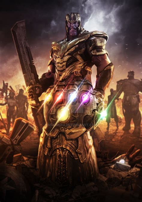 AVENGERS ENDGAME - THANOS AND THE GAUNTLET by MizuriAU on DeviantArt