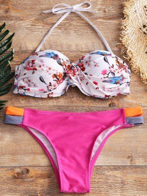 Underwire Twist Push Up Bandeau Bikini Set Tutti Frutti S Floral