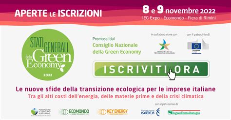 Aperte Le Iscrizioni Agli Stati Generali Della Green Economy 2022