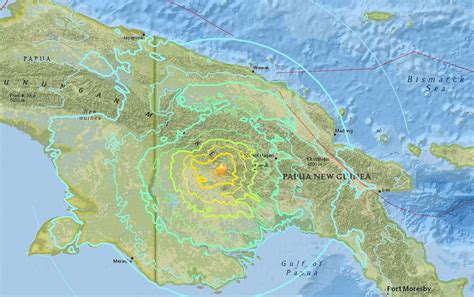 7 5 Earthquake Strikes Center Of Papua New Guinea