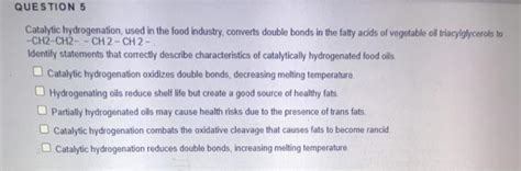 Solved Select The Statements About Fatty Acid Melting Points Chegg