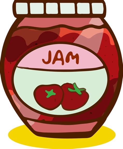 Vector Graphics Bright Cartoon Illustration Of A Jam Bottle Simple