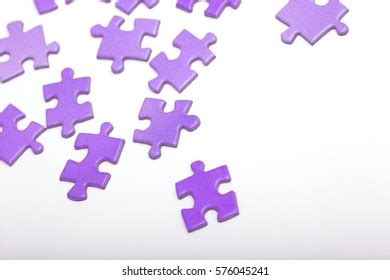 Purple Puzzle Pieces On White Surface Stock Photo 576045241 | Shutterstock