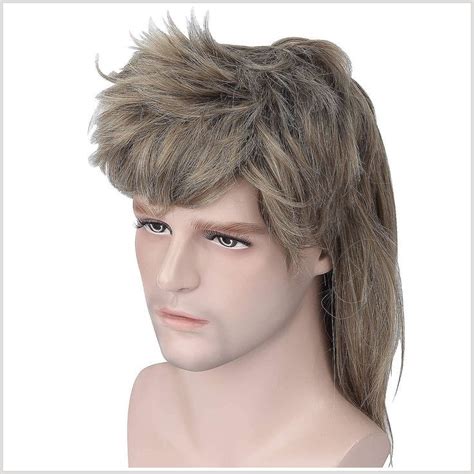 Acecharming Mullet Wigs 70s 80s Mens Retro Wig Rocking Dube Wig Punk Rocker Disco Mullet Wig