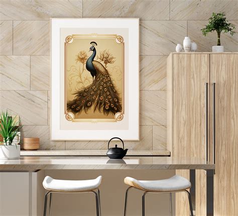 Peacock Art Deco Print PRINTABLE Wall Art Trendy Print Vintage Poster