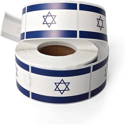 Amazon.com : Israel Flag Stickers Flag Labels - 1.25" X 2.125" 500 Per ...