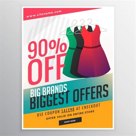 Clothing Discount Poster Vector Free Download