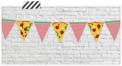 Pizza Party Banner Free Printable • Ridgetop Digital Shop