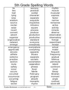 9th Grade Sight Words List