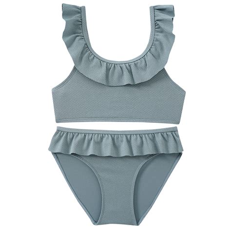 Mädchen Bikini mit Wabenstruktur GRAUGRÜN von Ernstings Family ansehen