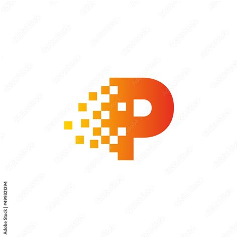 Colorful Letter P Fast Pixel Dot Logo Pixel Art With The Letter P