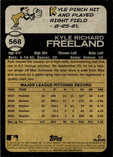 Topps Heritage High Number Kyle Freeland Colorado Rockies Ebay