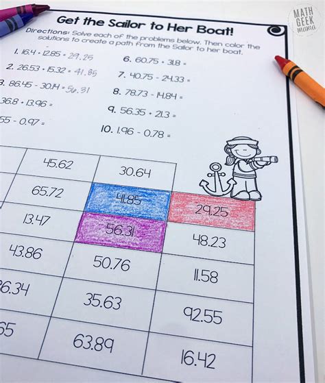 Low Prep Decimal Operations Mazes For Grades