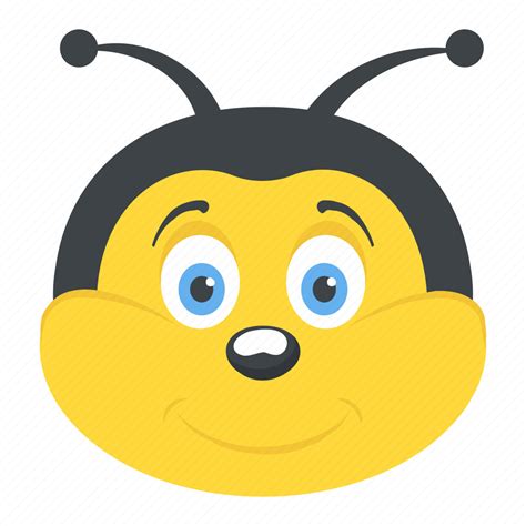 Cartoon Bee Face Fly Honey Bee Insect Smiling Bumblebee Icon