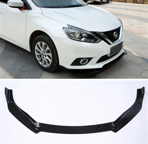 4PCS ABS Paint Carbon Fiber Front Bumper Body Kit Lip Splitters Flaps