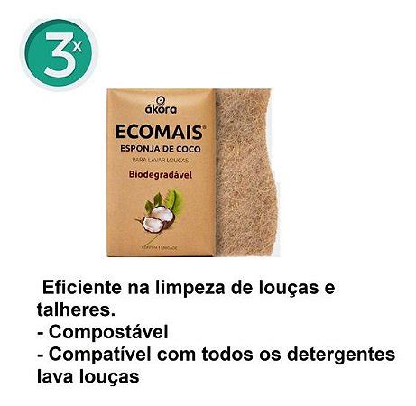 Esponja de fibra de coco e celulose biodegradável natural Ákora