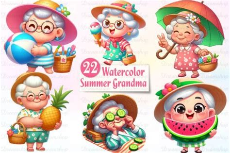 Funny Summer Grandma Sublimation Clipart Graphic By Dreamshop