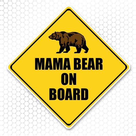 Mama Bear Sticker Decal On Board Yellow Sign For Car Truck Jeep Minivan Window Ebay