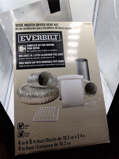 Everbilt Wide Mouth Cap Complete Dryer Vent Kit 610 665 4 Hood 8 Ft