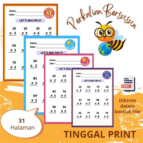 Jual Worksheet Perkalian Bersusun Matematika Sd Latihan Soal Kota Bekasi Bunda Shopp Tokopedia