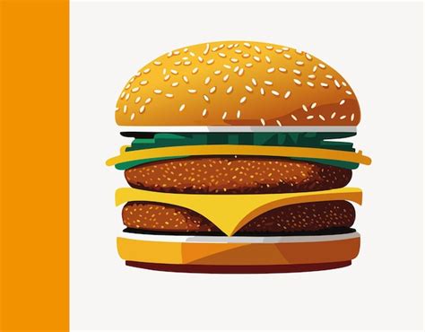 Premium Vector Realistic Burger Fast Food Illustration