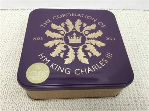 M S Coronation King Charles Iii Biscuit Tin Limited Edition Nb