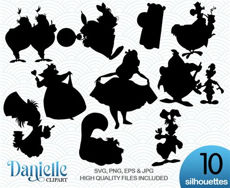 Alice In Wonderland Silhouettes Svg Png Eps  Cricut Etsy Israel