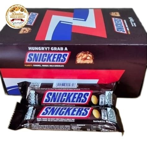 jual snickers chocolate  box isi  pcs snickers cokelat shopee