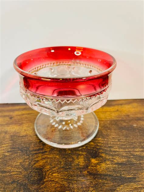 Tiffin Red Ruby Franciscan Kings Crown Dessert Cup Sherbert Etsy