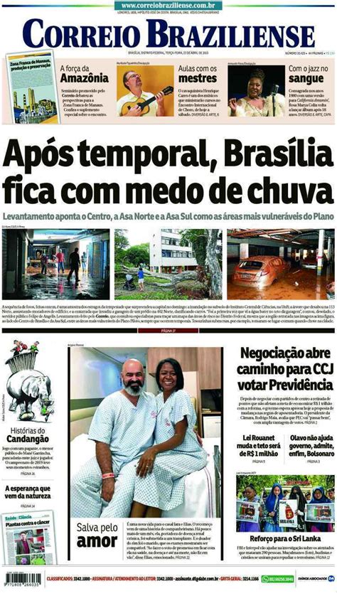 Confira A Capa Do Jornal Correio Braziliense Do Dia 23 04 2019