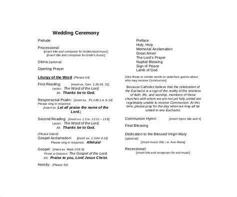 Wedding Ceremony Template Free Pdf - siteveri