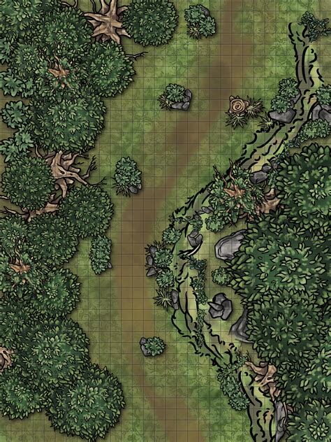 Forest Path Battlemap A Simple Map Using The New Watercolor Assets R Inkarnate