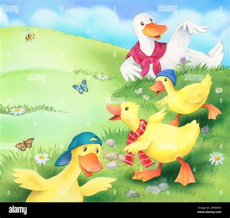 Nursery Rhymes-Three little ducks Stock Photo - Alamy