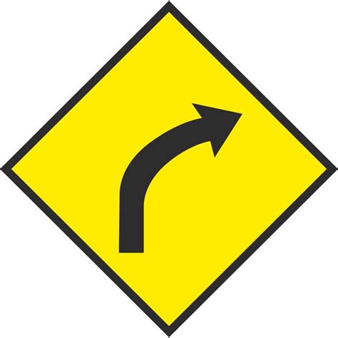 W 051r Sharp Bend Right Road Warning Signs Ireland Pd Signs