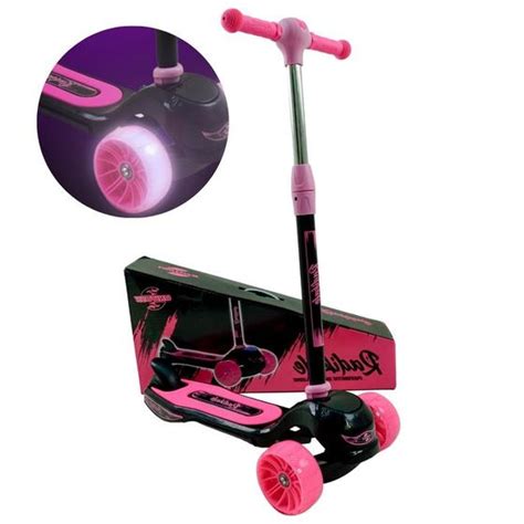 Patinete Rosa Infantil Rodas Menina Radical Led Kg Unitoys