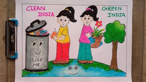 National Cleanliness Day Drawing Clean India Green India Drawing