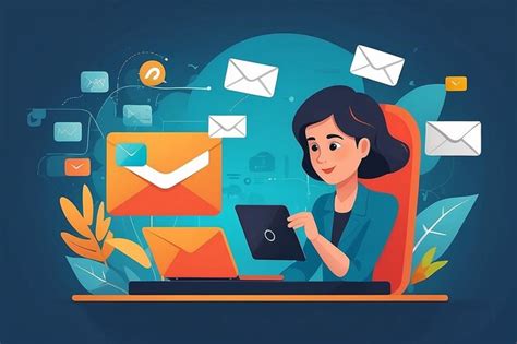 Premium Photo Efficient Email Management Flat Vector Illustration