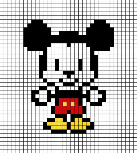 Mickey Mouse Pixel Art Dibujos En Cuadricula