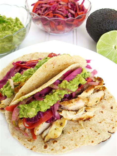 Chicken Tacos with Spicy Cabbage Slaw and Guacamole — Tasting Page