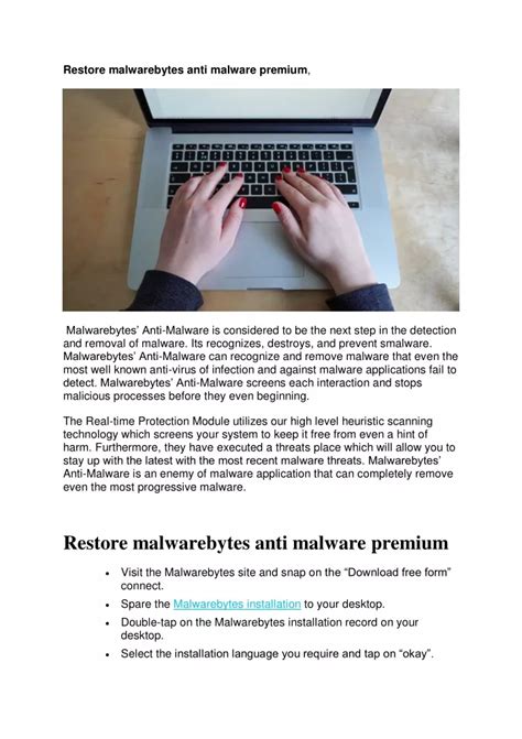 PPT Restore Malwarebytes Anti Malware Premium PowerPoint Presentation