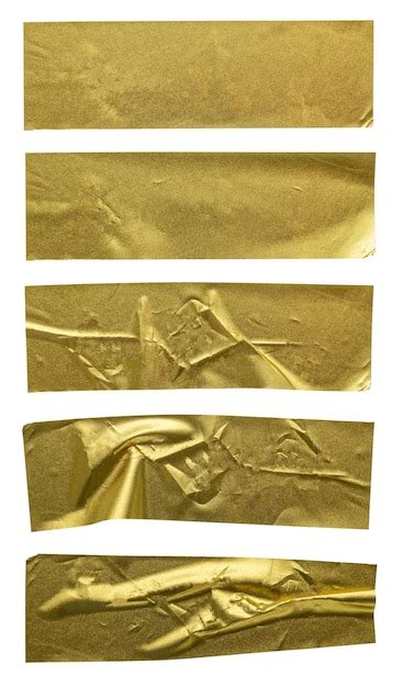 Premium Photo Gold Glitter Tape Strip Sticker Set Isolated On White