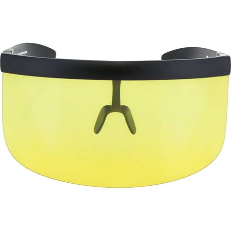 Futuristic Oversize Shield Visor Sunglasses Flat Top Mirrored Mono Lens