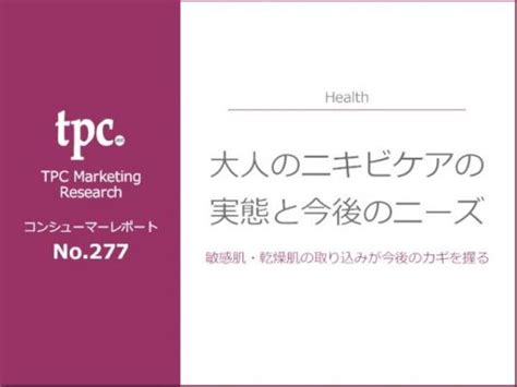 Tpcマーケティングリサーチ株式会社、大人のニキビケアの実態と今後のニーズについて調査結果を発表 ニコニコニュース