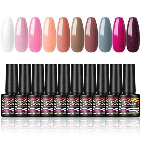 Vernis Semi Permanent Kit Couleurs Coscelia Gel Uv Led Soak Off