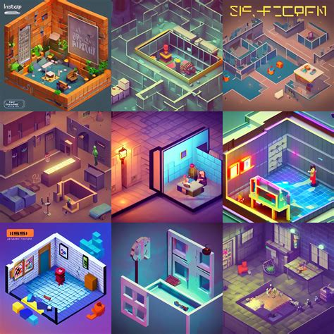 Stable Diffusion Prompt Isometric Game Art Escape Room Prompthero