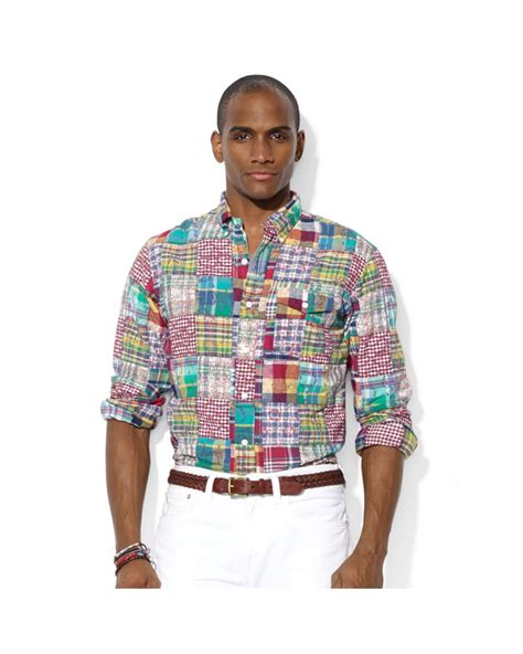 Ralph Lauren Polo Patchwork Madras Bleecker Pocket Shirt For Men Lyst