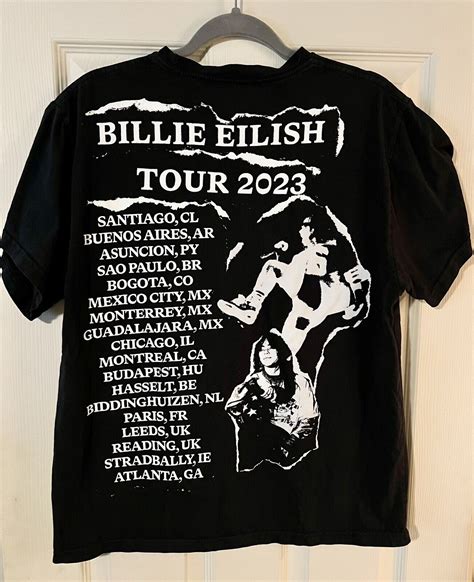 Billie Eilish Tour T Shirt 2023 Double Sided Sold Out Gem